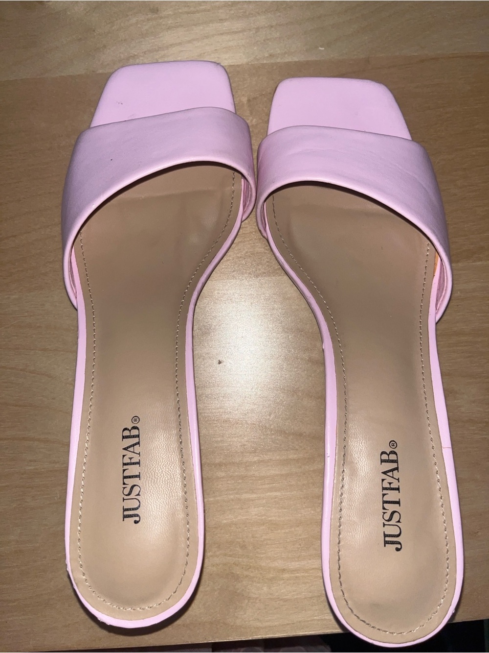 JustFab Pale Pink Slide Mules